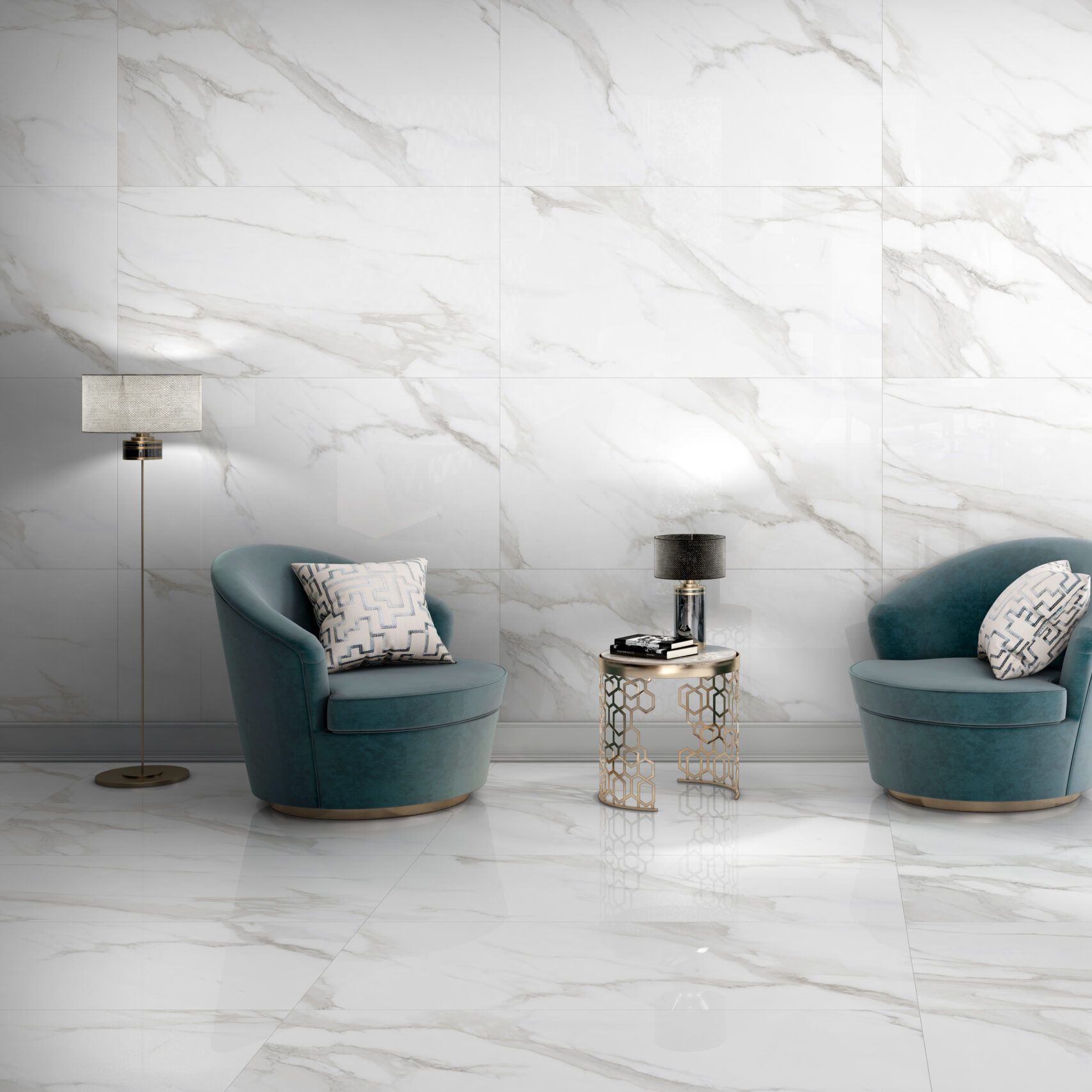 Alcara Statuario White Polished Porcelain Tile - Image 3