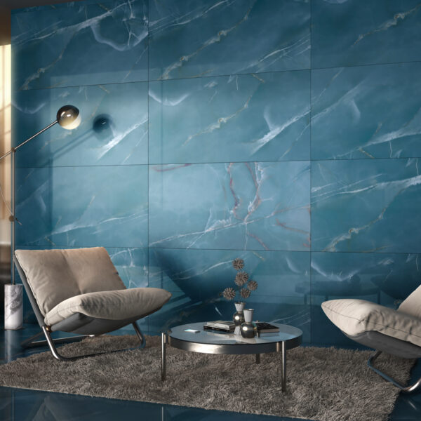 Prima Onyx™ | Azure Polished Porcelain Tile