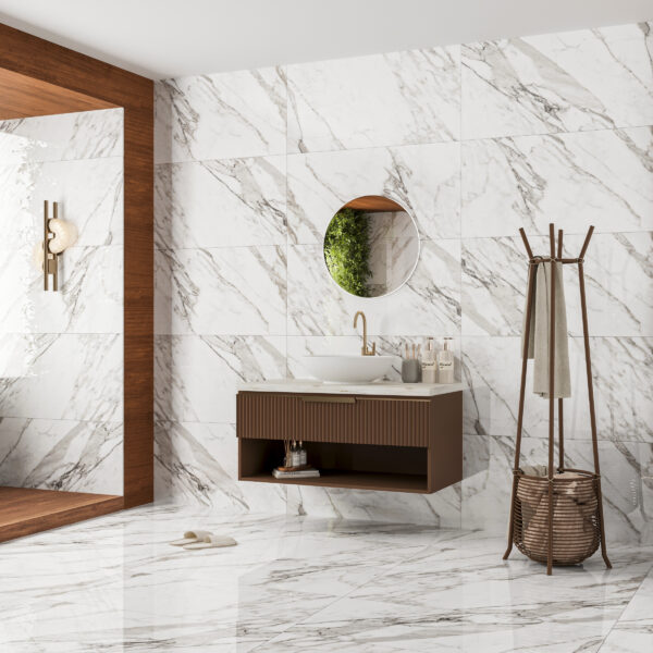 Veneto Calacatta™ White Polished Porcelain Tile