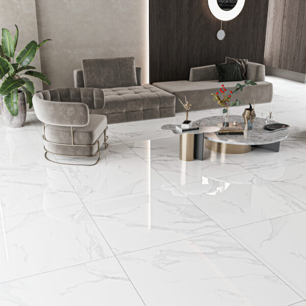 Vera Statuario™ White Polished Porcelain Tile