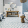 Carnaby Hexagon Sky Satin Porcelain Tile
