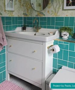 Liso Craquele Verde Azulado Green Metro