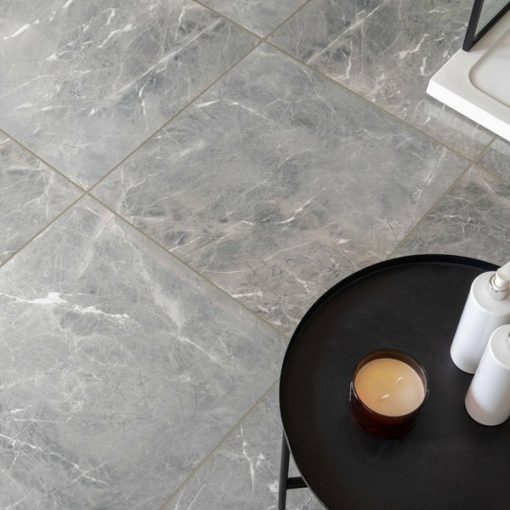 Grey Polished Marble Effect Tile