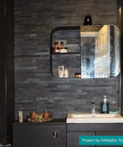 ledgestone black split face tile