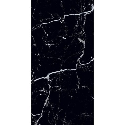 Trento Black Polished Marble Effect 600x1200 - Image 2