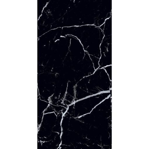 Trento Black Polished Marble Effect 600x1200 - Image 4