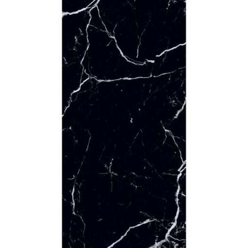 Trento Black Polished Marble Effect 600x1200 - Image 5