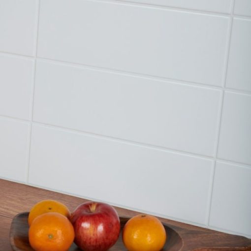 white matt kitchen tile