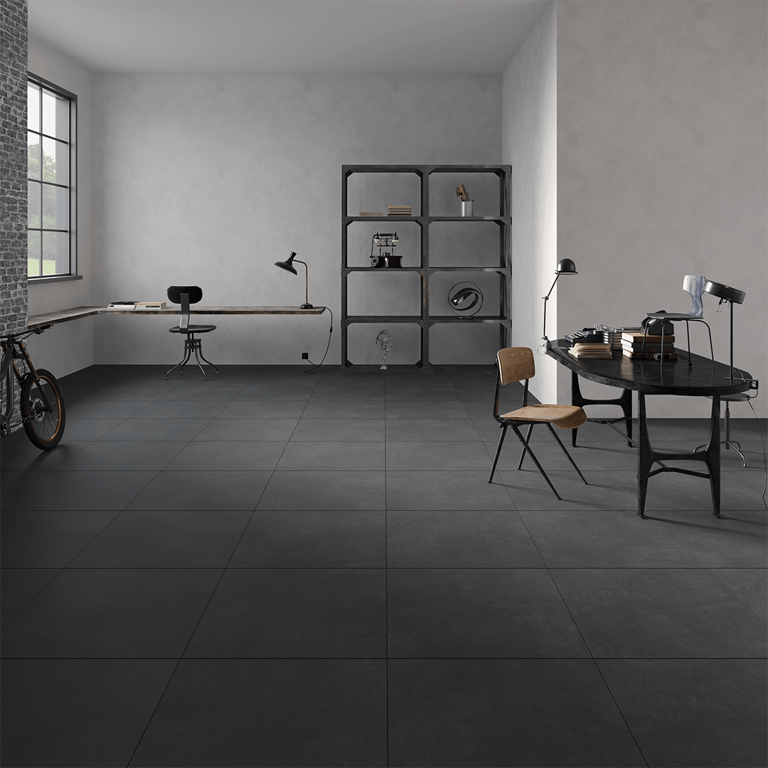 Concreto Nero Natural Indoor Porcelain Tile