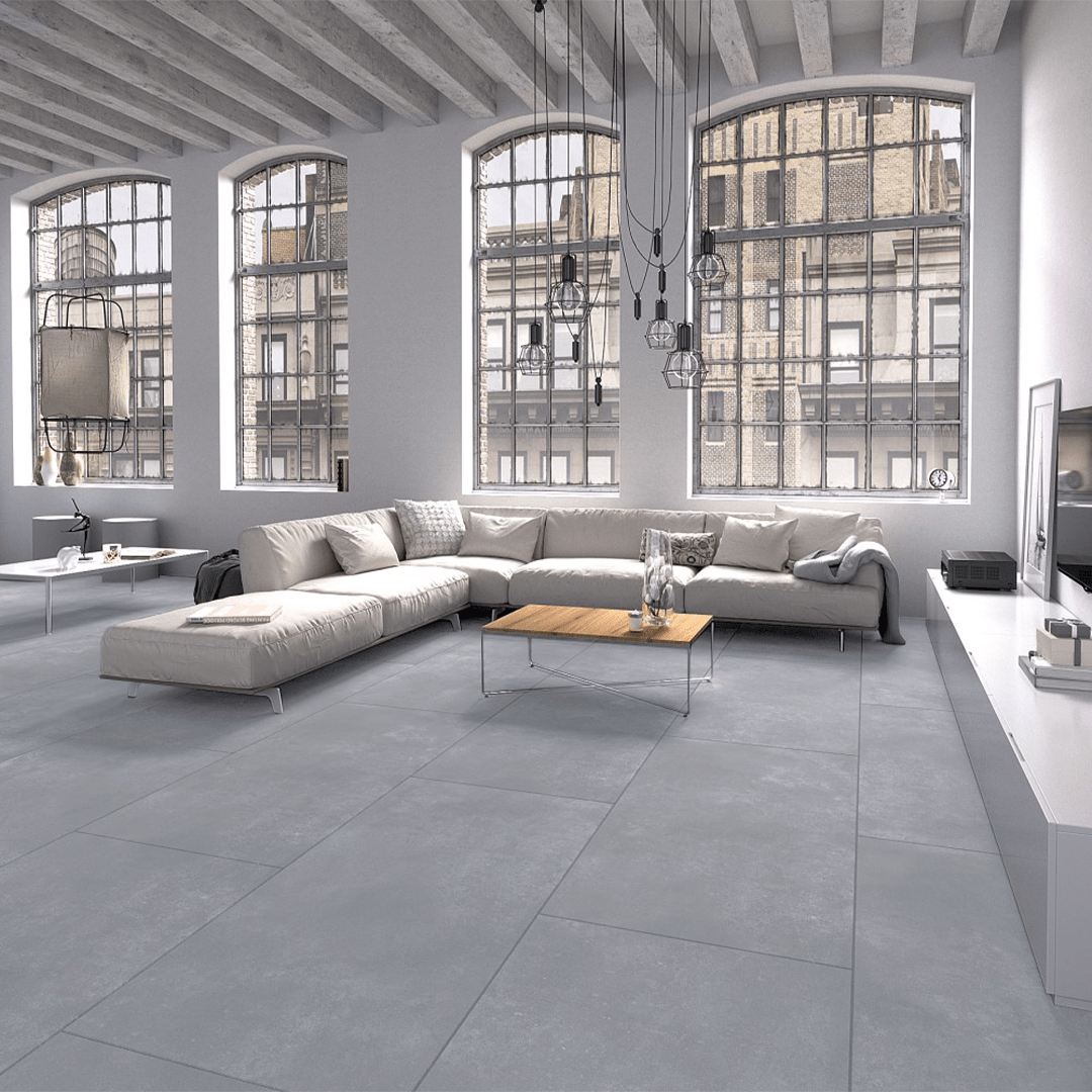 Crystal Mist Grey Natural Indoor Porcelain Tile