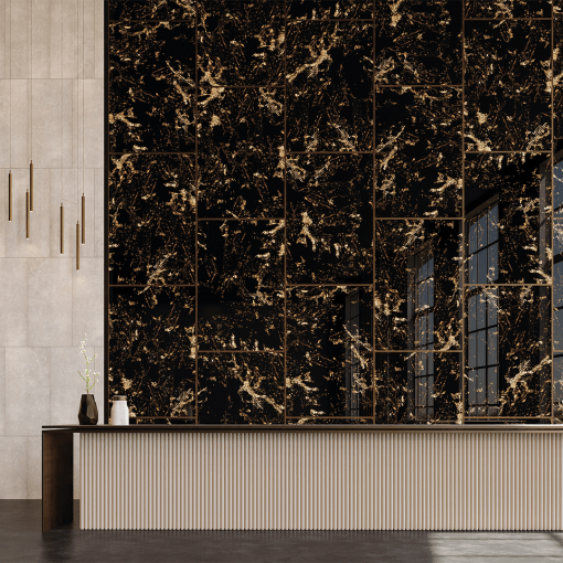 Magnificent Black Polished Indoor Porcelain Tiles